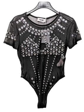 NWT TWIIN Allied Grommet Mesh Bodysuit S